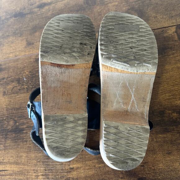 Swedish Hasbeens Braided Clog Sandals in Black Leather Size 38 7.5 - Picture 7 of 8